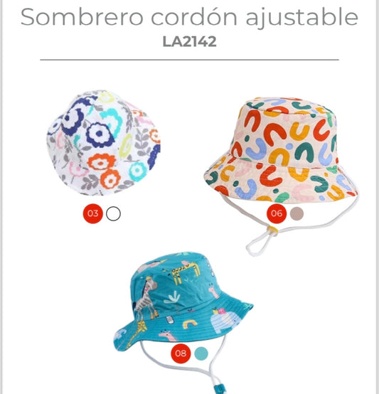 Sombrero cordón ajustable protector UV 50